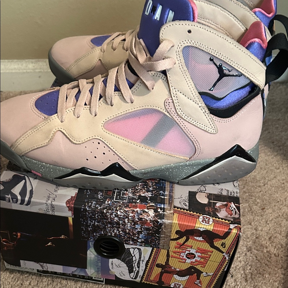 Jordan 5 Retro Sneakers in Purple and Tan